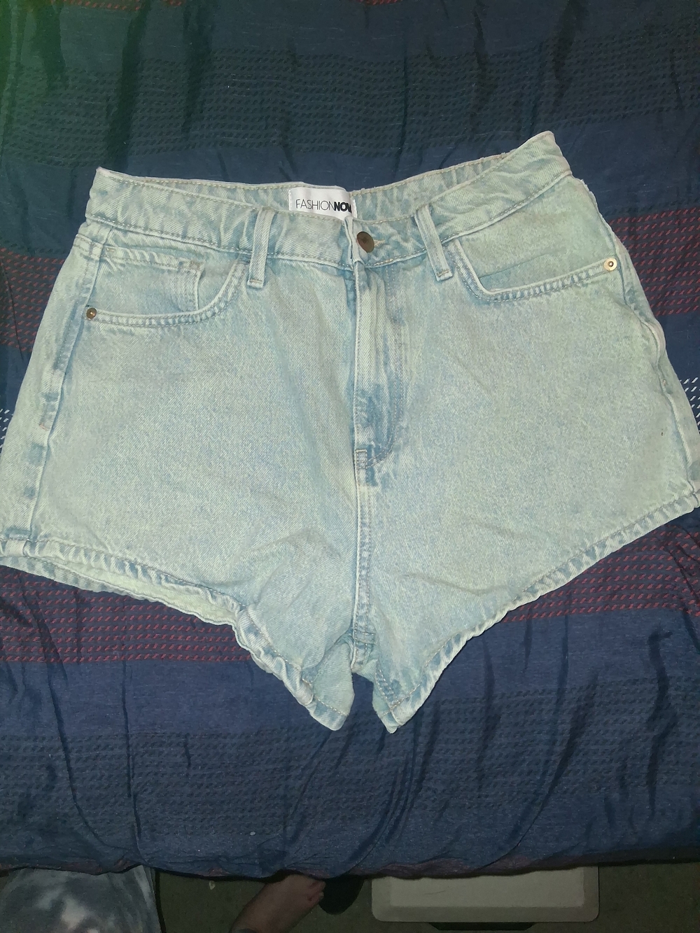 Fashion Nova Light Wash High-Rise Denim Shorts